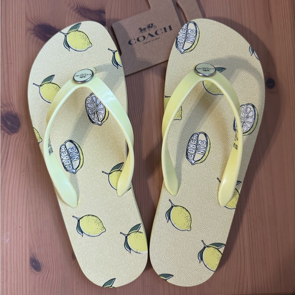 🍋Coach Zayn Flip Flop With Fruit Print - Picture 5 of 9